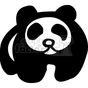 The image is a simple black and white clipart illustration of a panda bear.