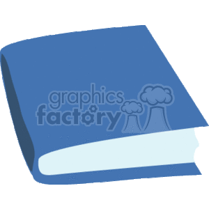The image shows a single blue book lying down closed, with the spine visible at the top. It seems to represent themes like reading, learning, and education and could be associated with concepts such as back-to-school or study materials.