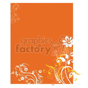 Orange floral swirls