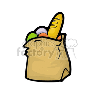 Grocery bag full of food