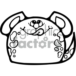 cartoon clipart gumdrop animals 006 bw