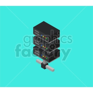 isometric server vector icon clipart 7