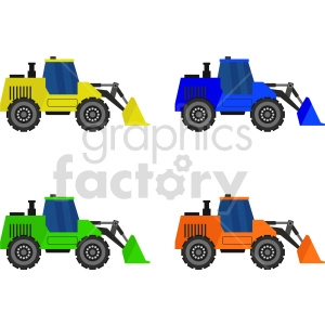 front end loader bundle vector graphic