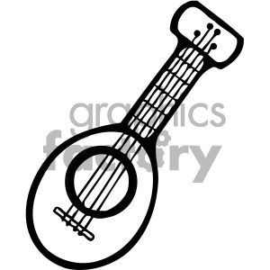 black white cartoon guitar