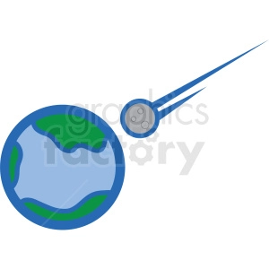 asteroid heading towards earth vector icon