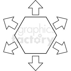 doodle notes elements hexagon with arrows