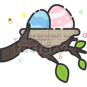 egg nest vector clipart icon