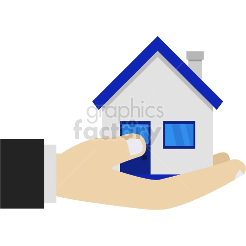 realtor holding house vector clipart