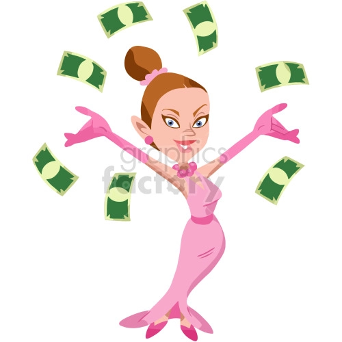 cartoon rich girl clipart