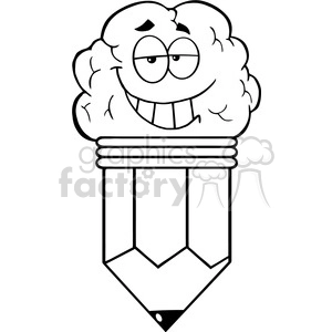 5921 Royalty Free Clip Art Clever Pencil Cartoon Character