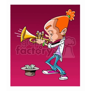 Street Music cartoon caricature