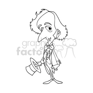 Felix Mendelssohn bw cartoon caricature