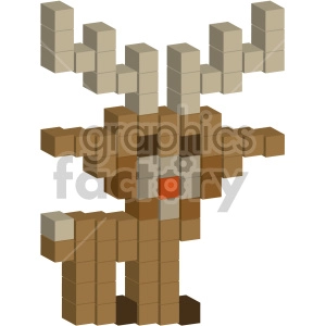 christmas 8-bit rudolph reindeer 3 quarter view