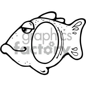 black white fish frame