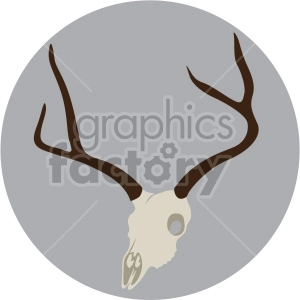 elk skull on circle background