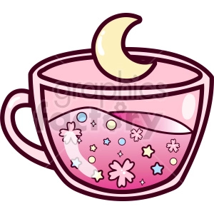 teacup sakura vector clipart