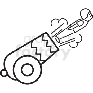 circus cannon shooting man icon