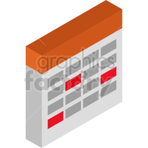 isometric calendar vector icon clipart 7