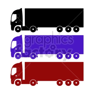 18 wheeler truck vector clipart set