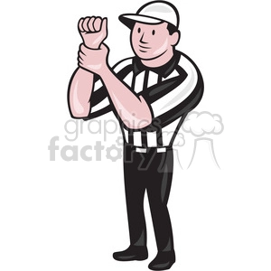 american football referee holding illegal use hands