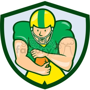 american football running back front OL SHIELD