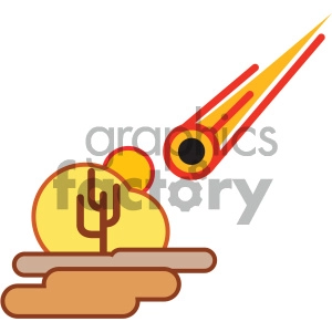 asteroid heading towards earth nature icon