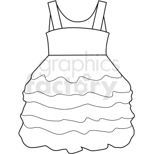 black white girl dress vector clipart