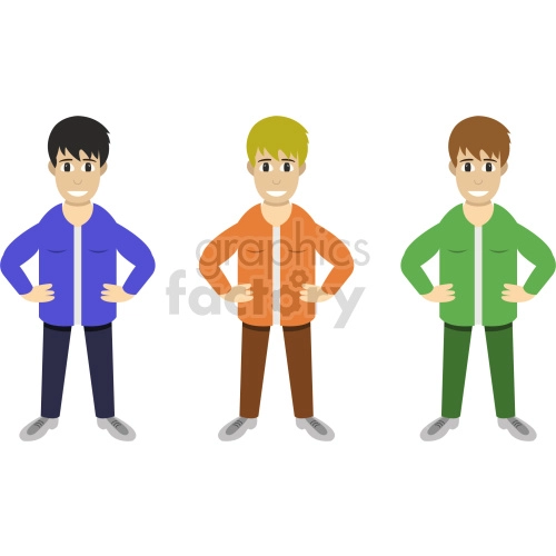 cartoon teenagers vector clipart bundle