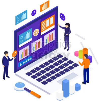 analysing business charts no background