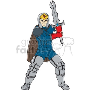 knight wielding sword frnt CARTOON