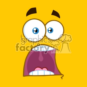 10896 Royalty Free RF Clipart Scared Cartoon Square Emoticons With Panic Expression Vector With Yellow Background