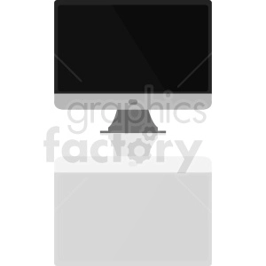 computer monitor vector clipart with shadow