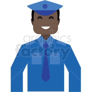 black cop flat icon vector icon