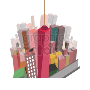 city aerial scene vector clipart