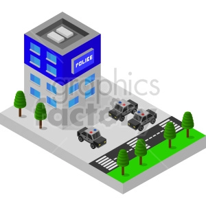 police isometric vector graphic