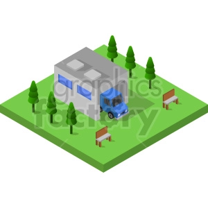 car garage isometric vector graphic