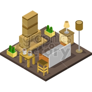 room isometric vector clipart