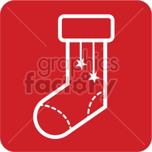 white christmas stocking vector icon