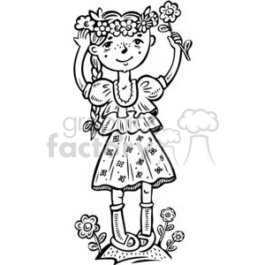 girl picking flowers