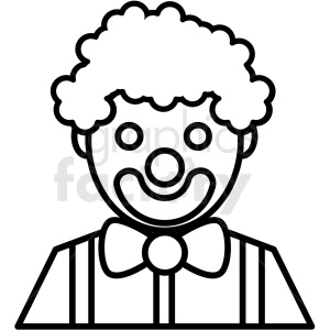 black and white circus clown icon