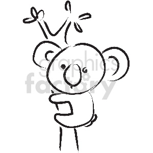 black and white tattoo koala vector clipart