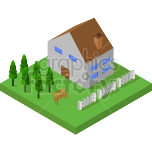 house block isometric vector graphic