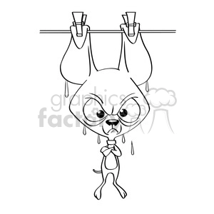 cartoon chihuahua dog drying by his ears black white