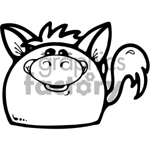 cartoon clipart gumdrop animals 008 bw