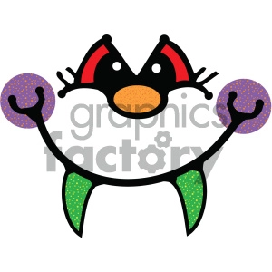 cartoon face with fangs vector