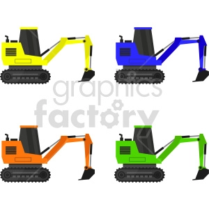 small excavator bundle vector graphic