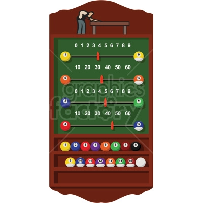 billiard pool scoreboard vector clipart