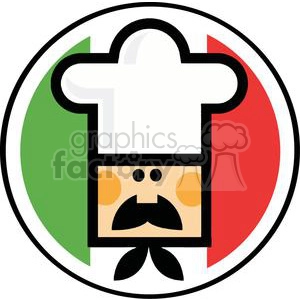 A Male Chef Face-Over Of Flag Of Italy