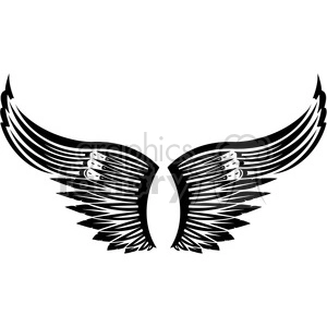 vinyl ready vector wing tattoo design 036