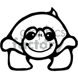 cartoon clipart Noahs animals turtle 004 bw